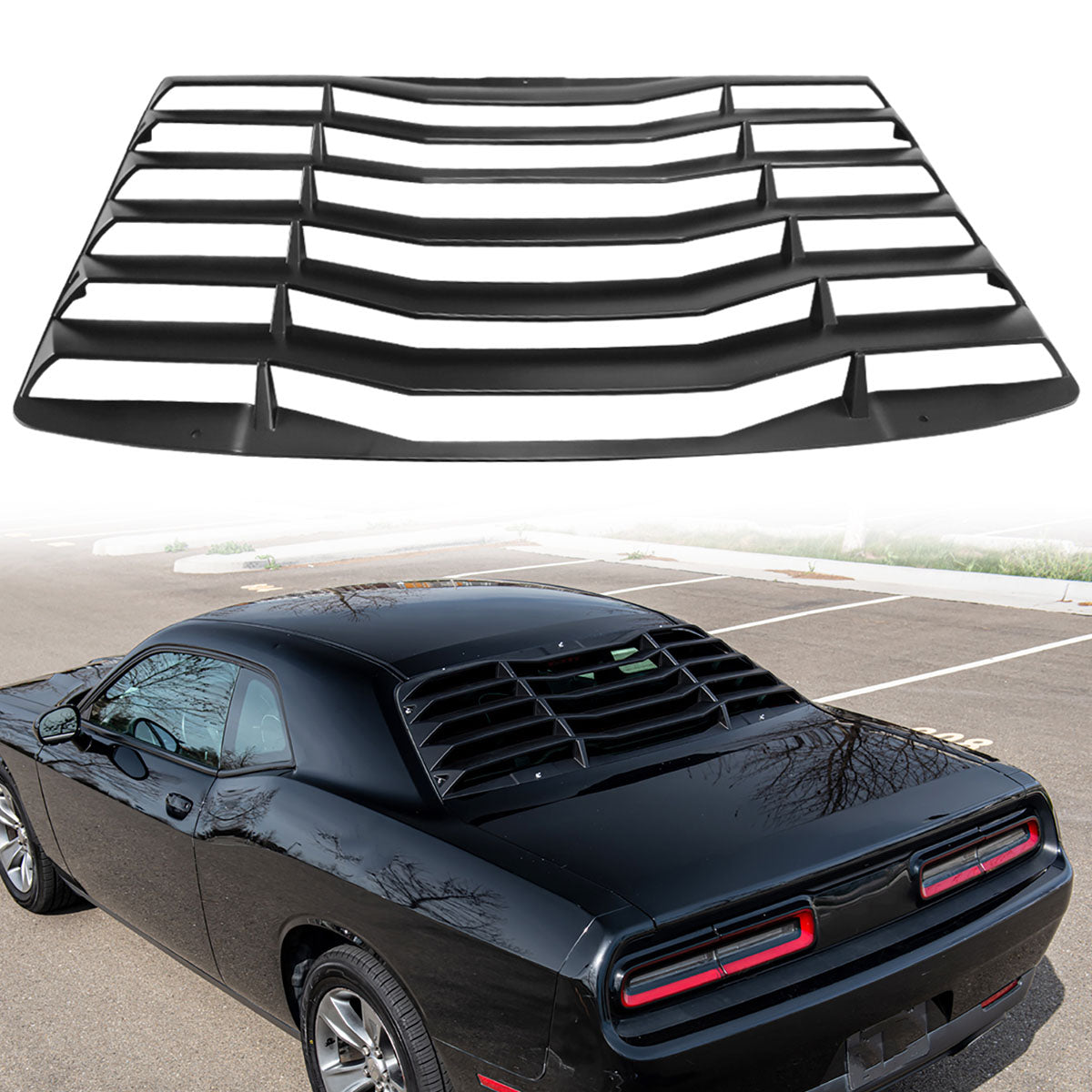 2008-2023 Dodge Challenger V2 Style Rear Window Louver PP