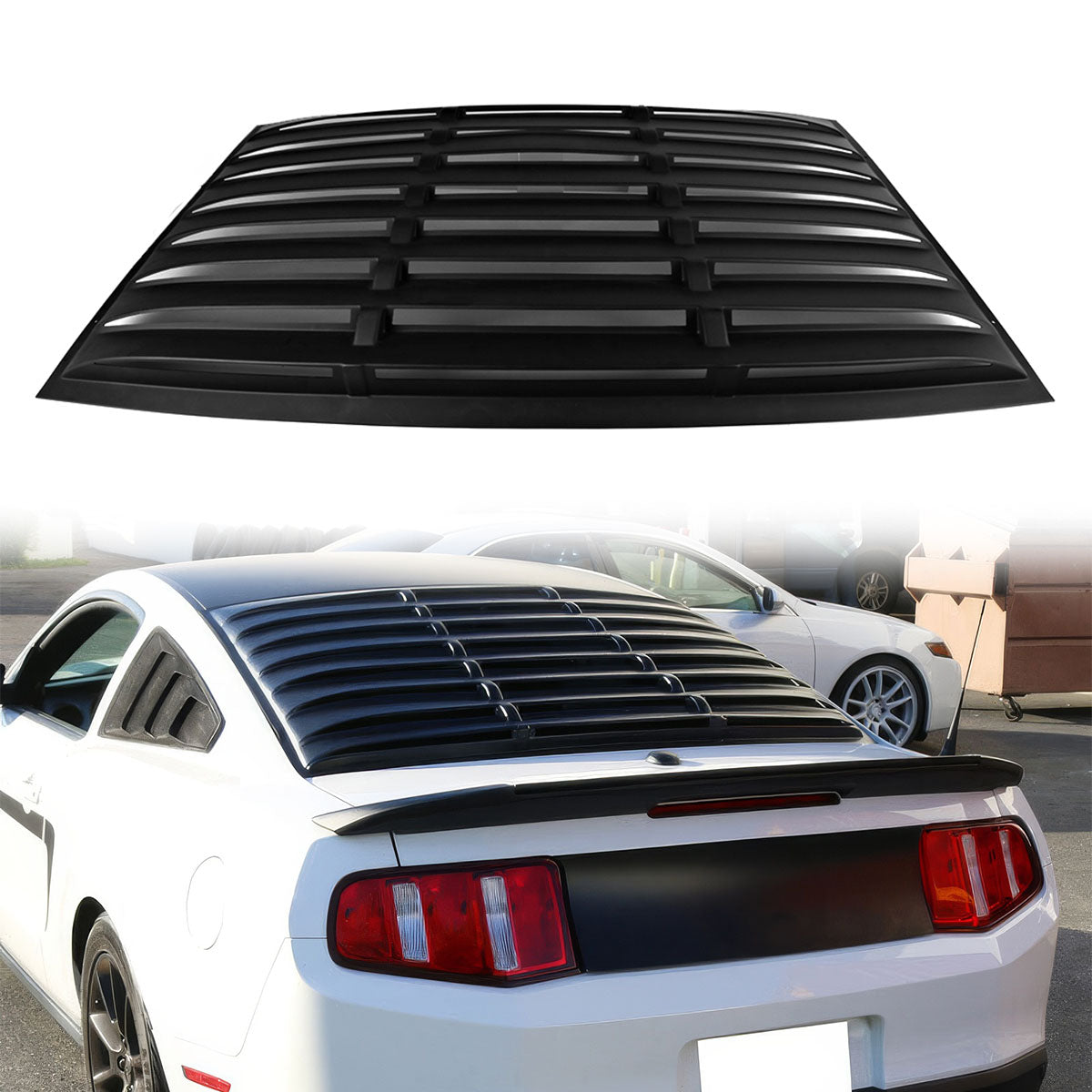 2005-2014 Ford Mustang GT V6 V8 Matte Black Rear Window Louver ABS