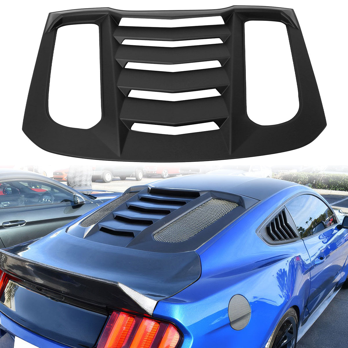2015-2024 Ford Mustang IKON V2 Style Rear Window Louver  ABS
