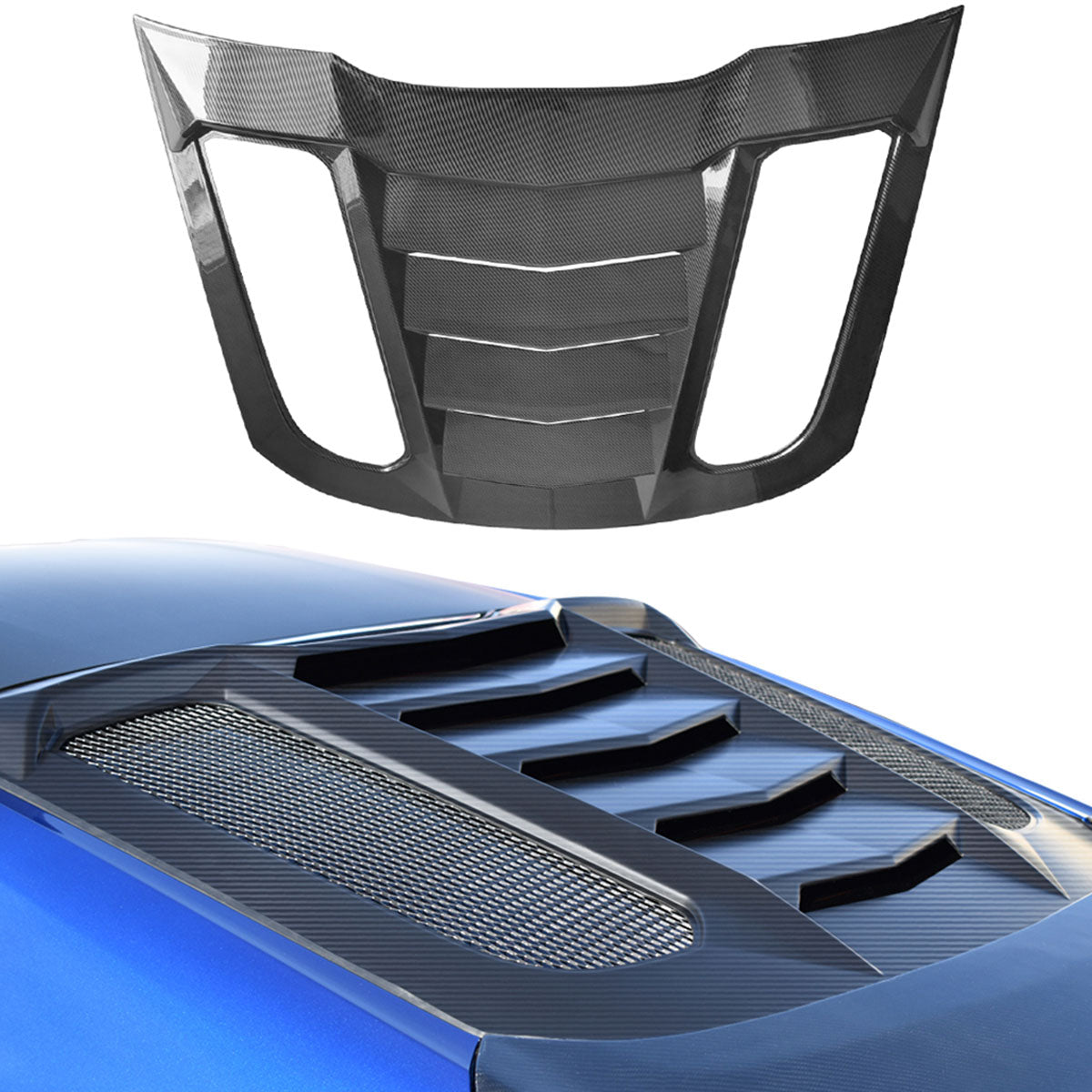 2015-2024 Ford Mustang IKON V2 Style Rear Window Louver  ABS
