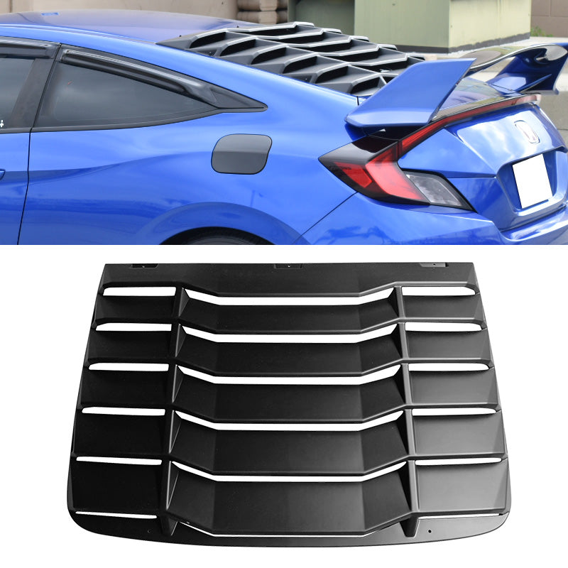 2016-2020 Honda Civic 2Dr Coupe Black Rear Window Louver ABS