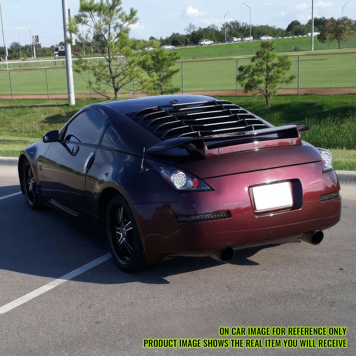 2003-2008 Nissan 350Z IKON Carbon Fiber Print Rear Window Louver ABS