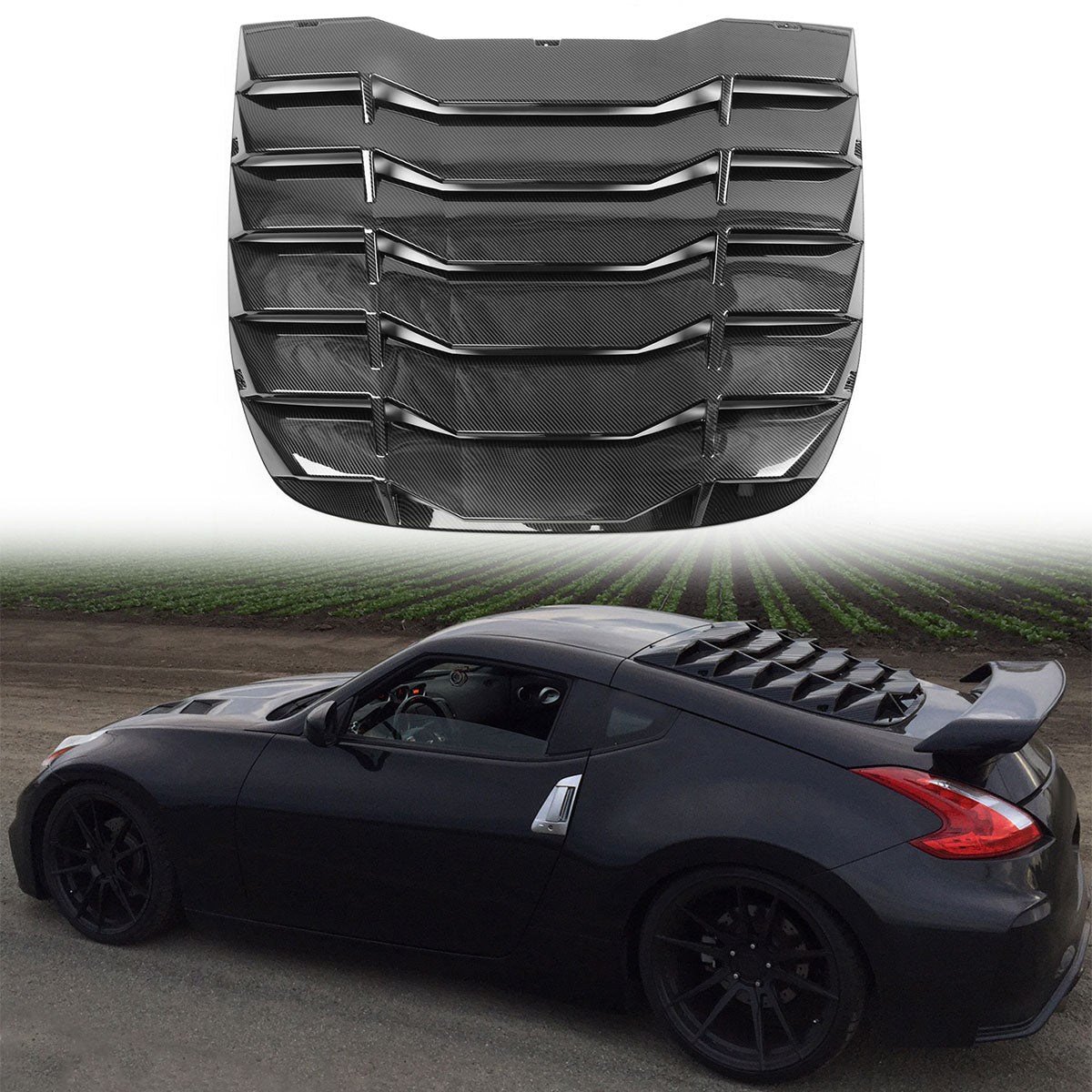 2009-2020 Nissan 370Z Coupe IKON Style Rear Window Scoop Louver Cover