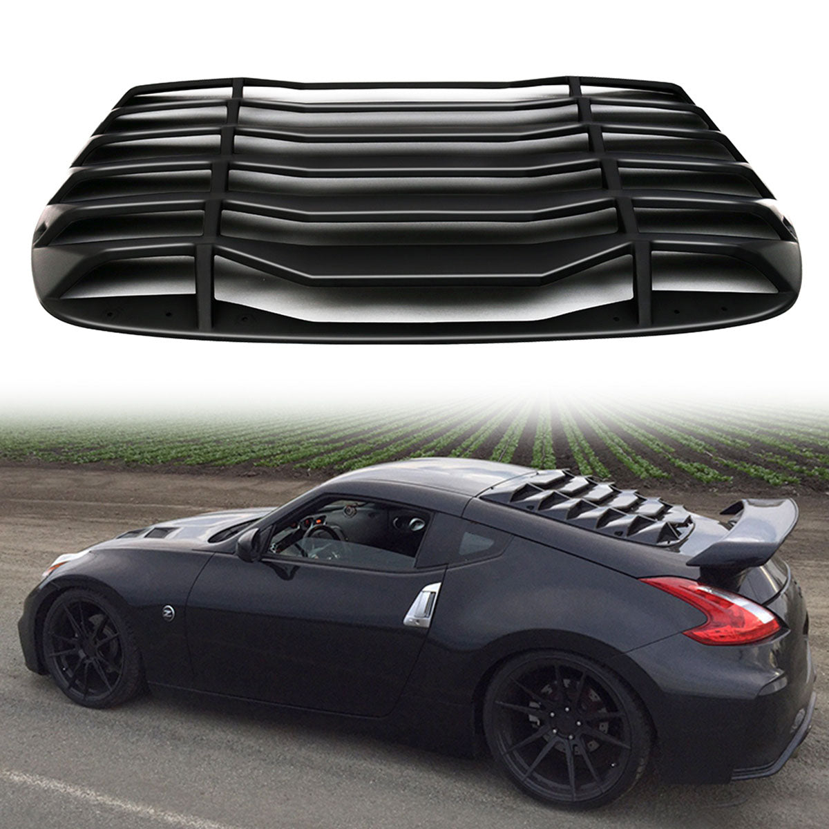 2009-2020 Nissan 370Z Coupe IKON Style Rear Window Scoop Louver Cover