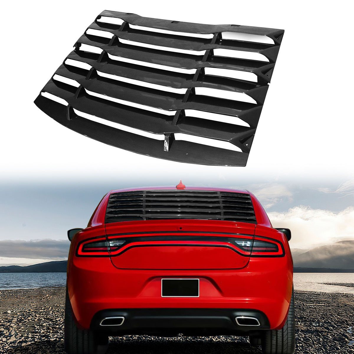 2011-2024 Dodge Charger IKON Window Louver Cover ABS 3PCS