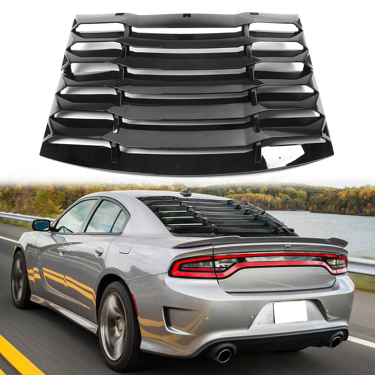 2011-2024 Dodge Charger IKON Window Louver Cover ABS 3PCS