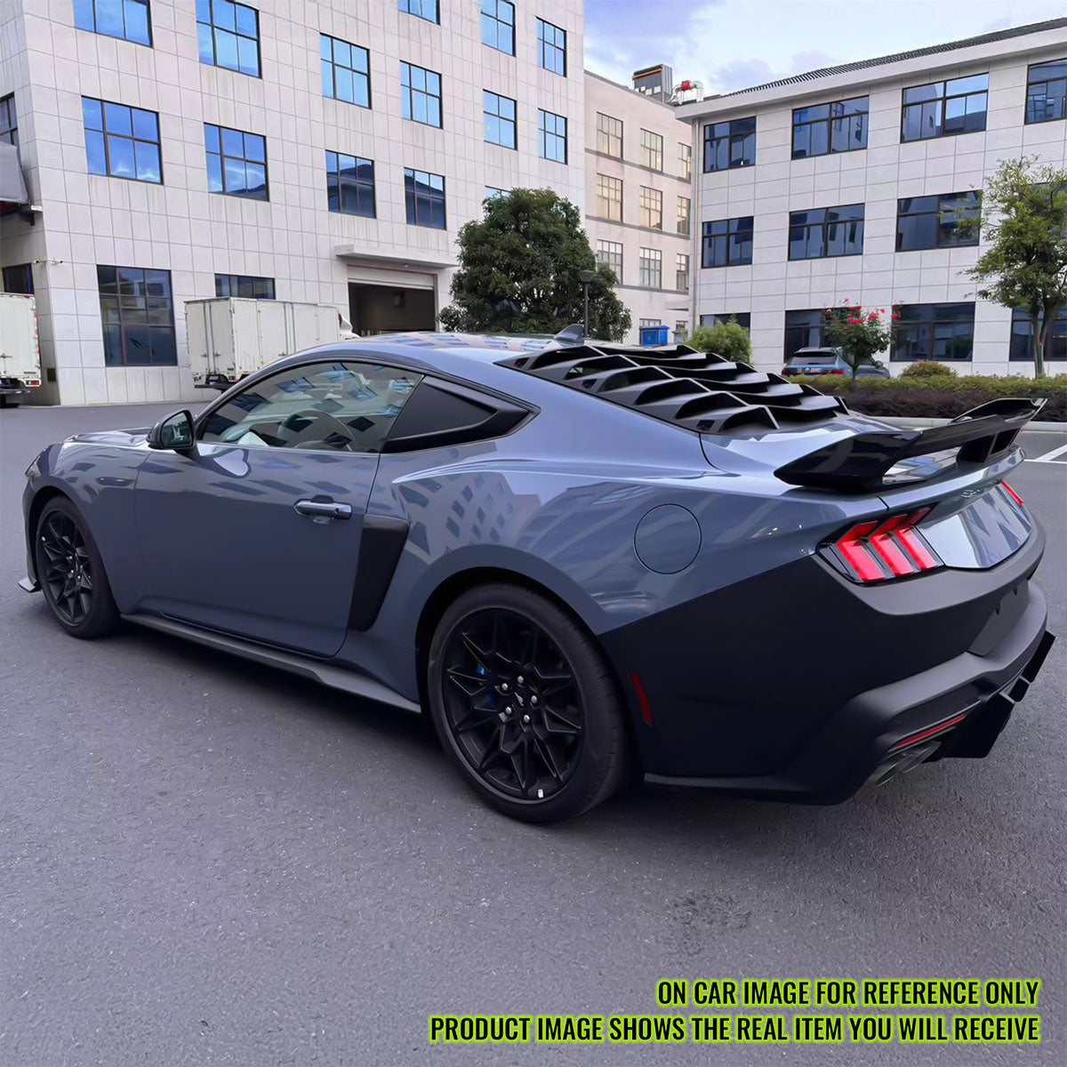 2024-2025 Ford Mustang 2DR IKON Gloss Black Rear Window Louvers ABS