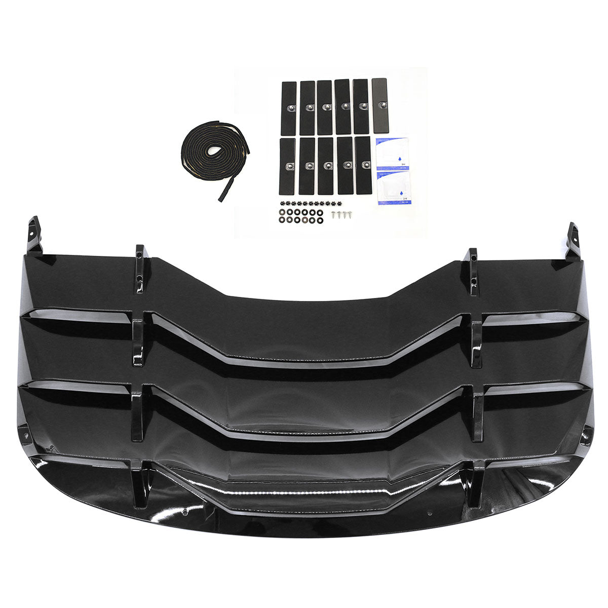 2024-2025 Ford Mustang 2DR IKON Gloss Black Rear Window Louvers ABS