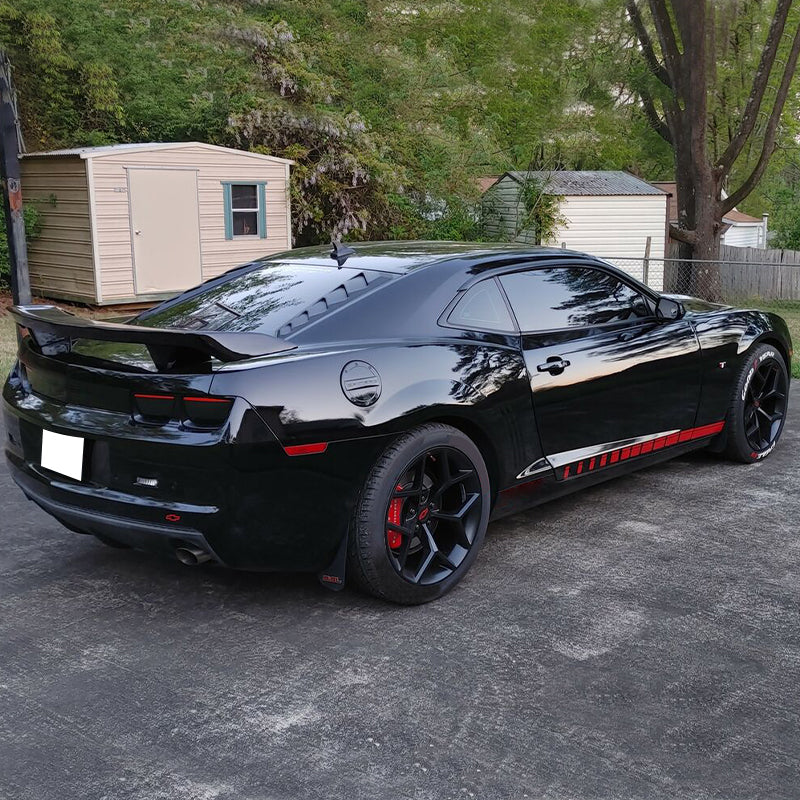 2016-2024 Chevy Camaro Black Rear Window Louvers Pair ABS