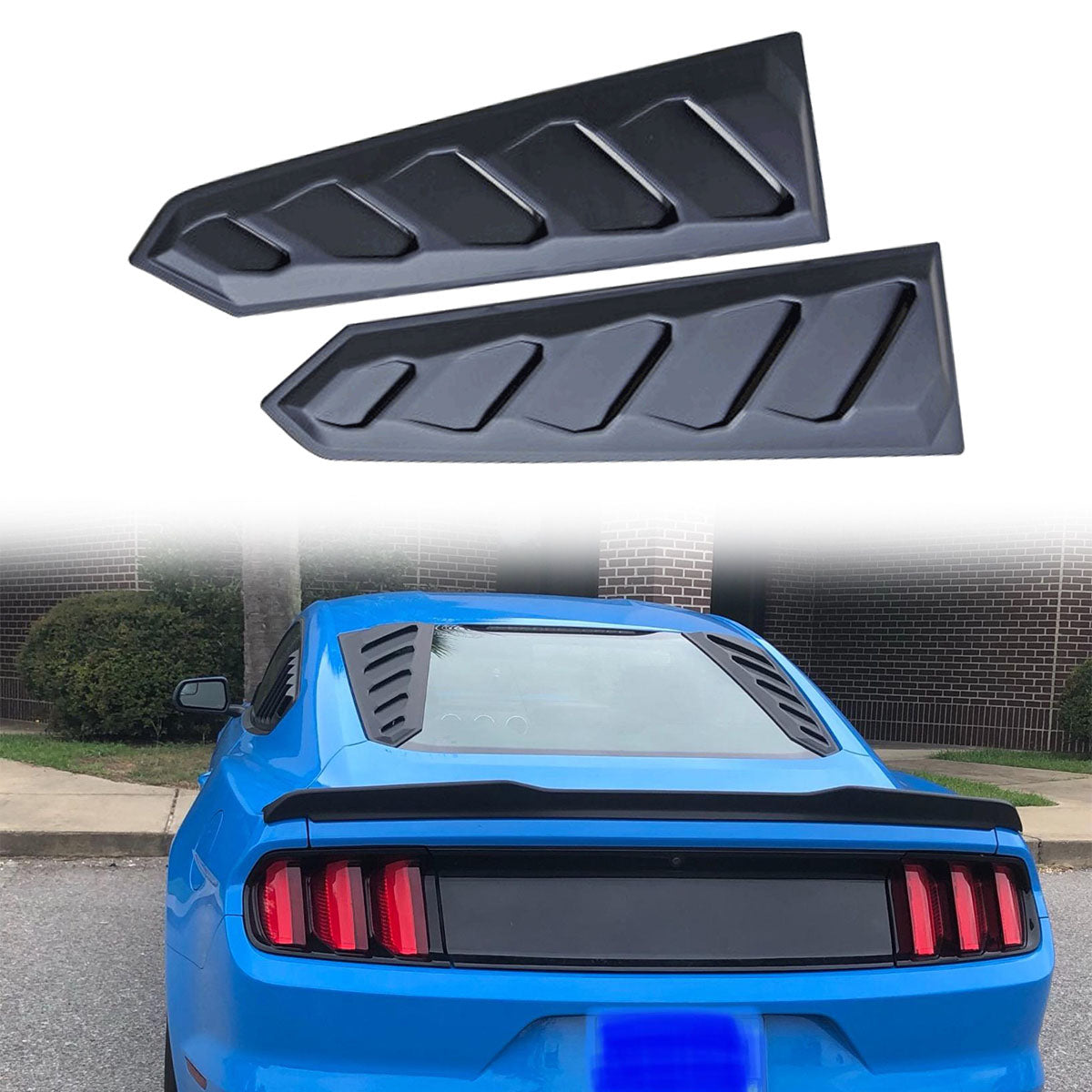 2015-2023 Ford Mustang Coupe Unpainted Rear Window Louver ABS