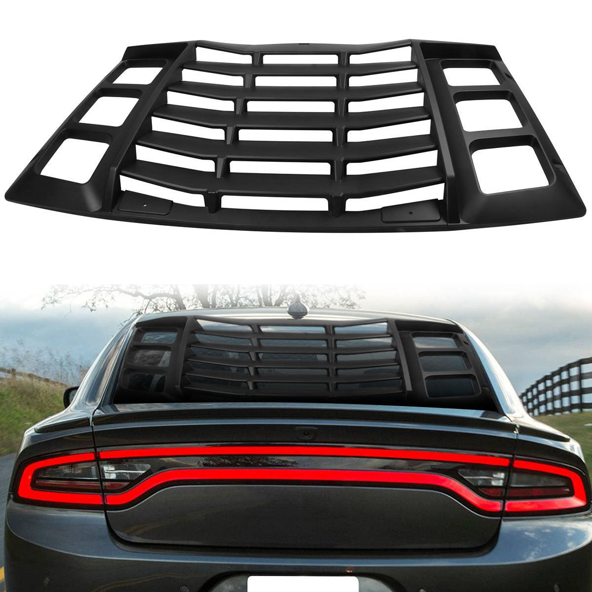 2011-2023 Dodge Charger IKON ABS Rear Window Louver 3PCS