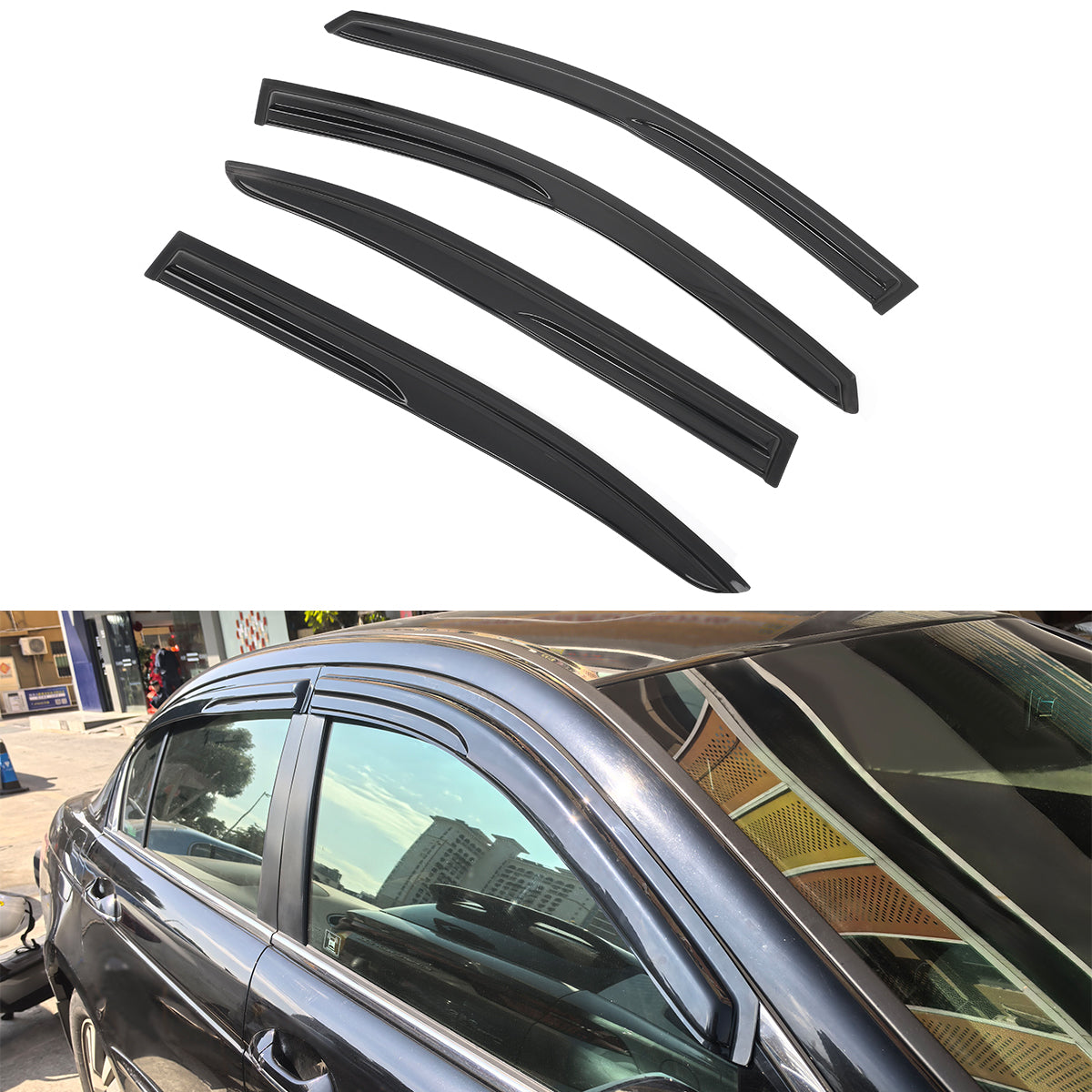 2008-2012 Honda Accord 4-Door Sedan Acrylic 4PC Tape On Window Visors