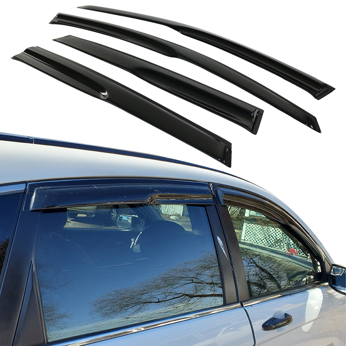 2007-2011 Honda CRV Acrylic 4PC Window Visors Tape On Rain Guard