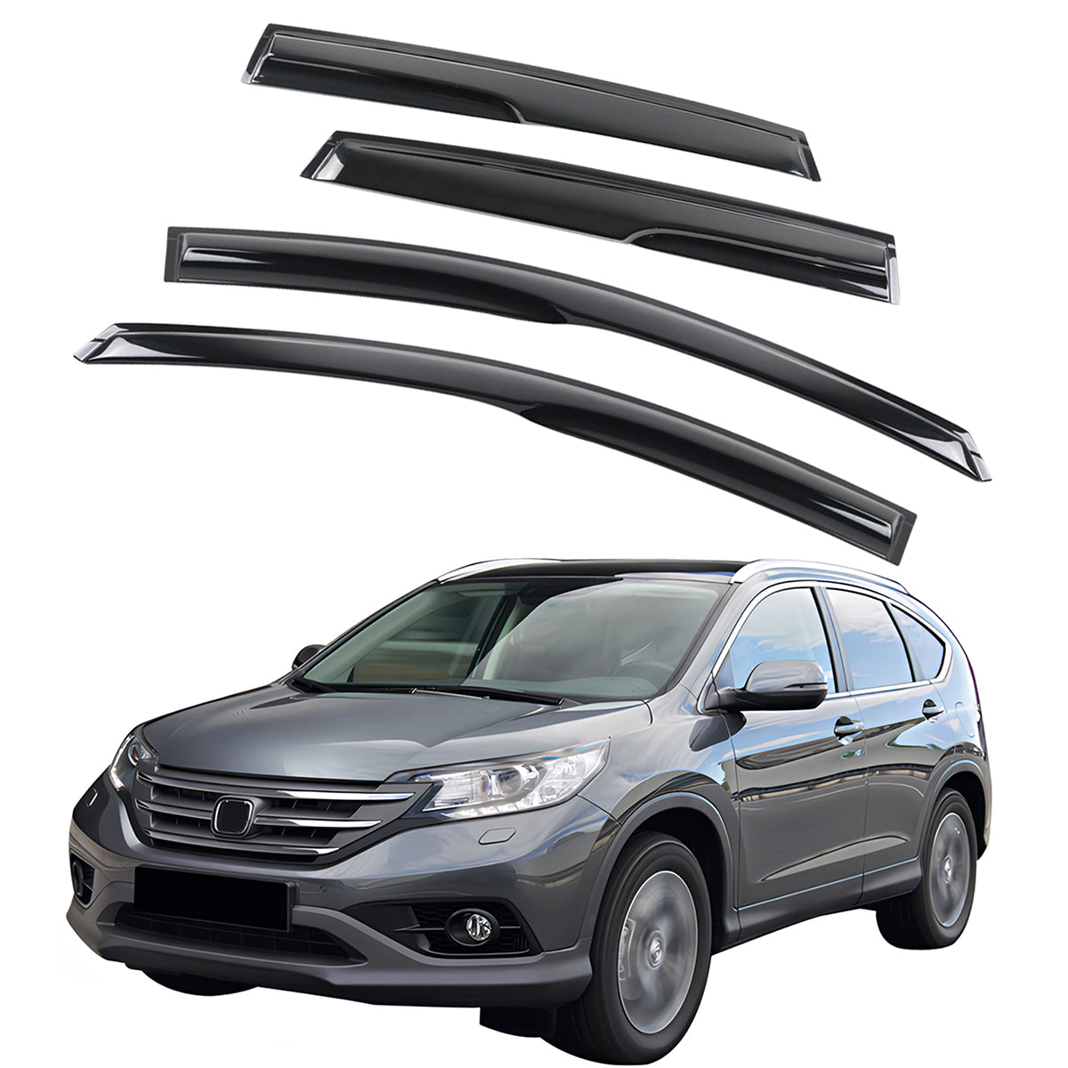 2012-2016 Honda CRV Acrylic 4PC Window Visors Tape On Rain Guard