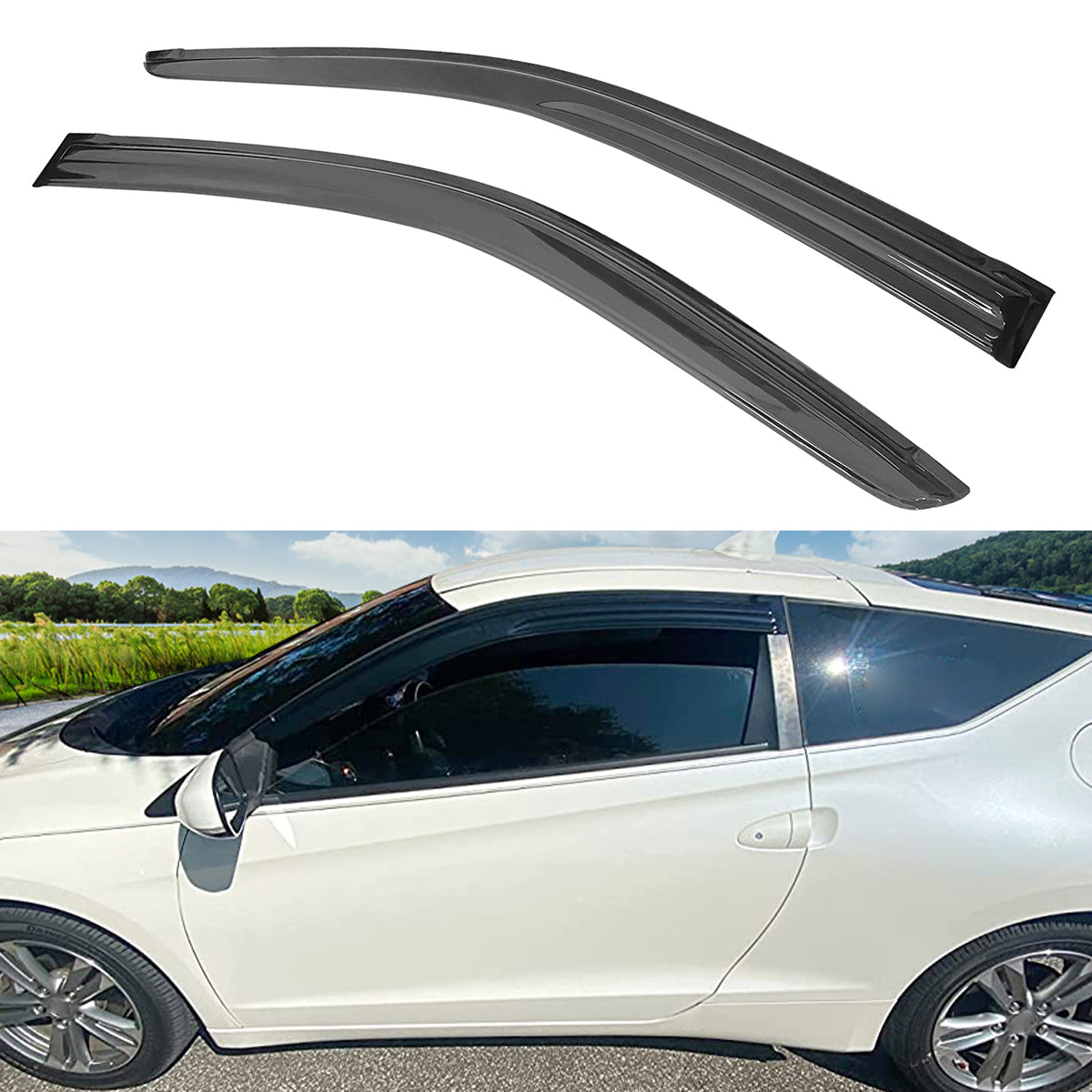 2011-2016 Honda CR-Z Acrylic 4PC Window Visors Tape On Rain Guard