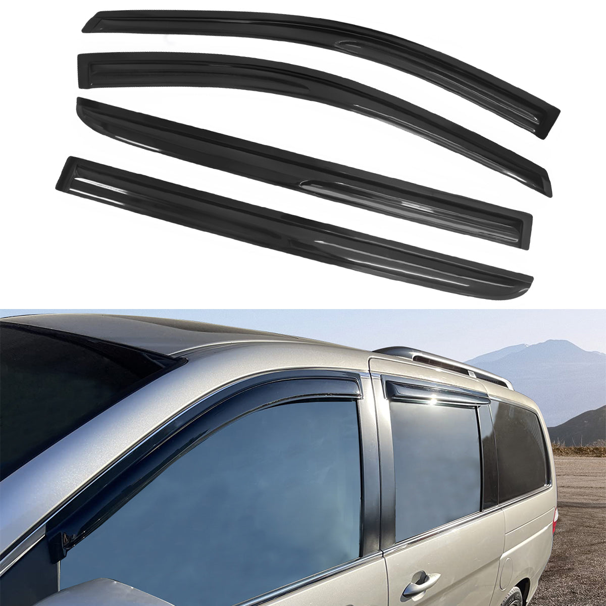 2005-2007 Honda Odyssey Acrylic 4PC Tap On Window Visors Rain Guard