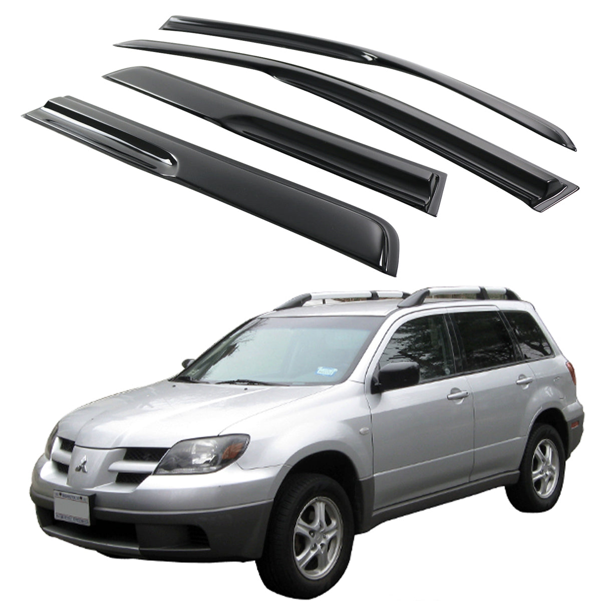 2003-2006 Mitsubishi Outlander Mugen Smoke Tinted Window Visor Acrylic