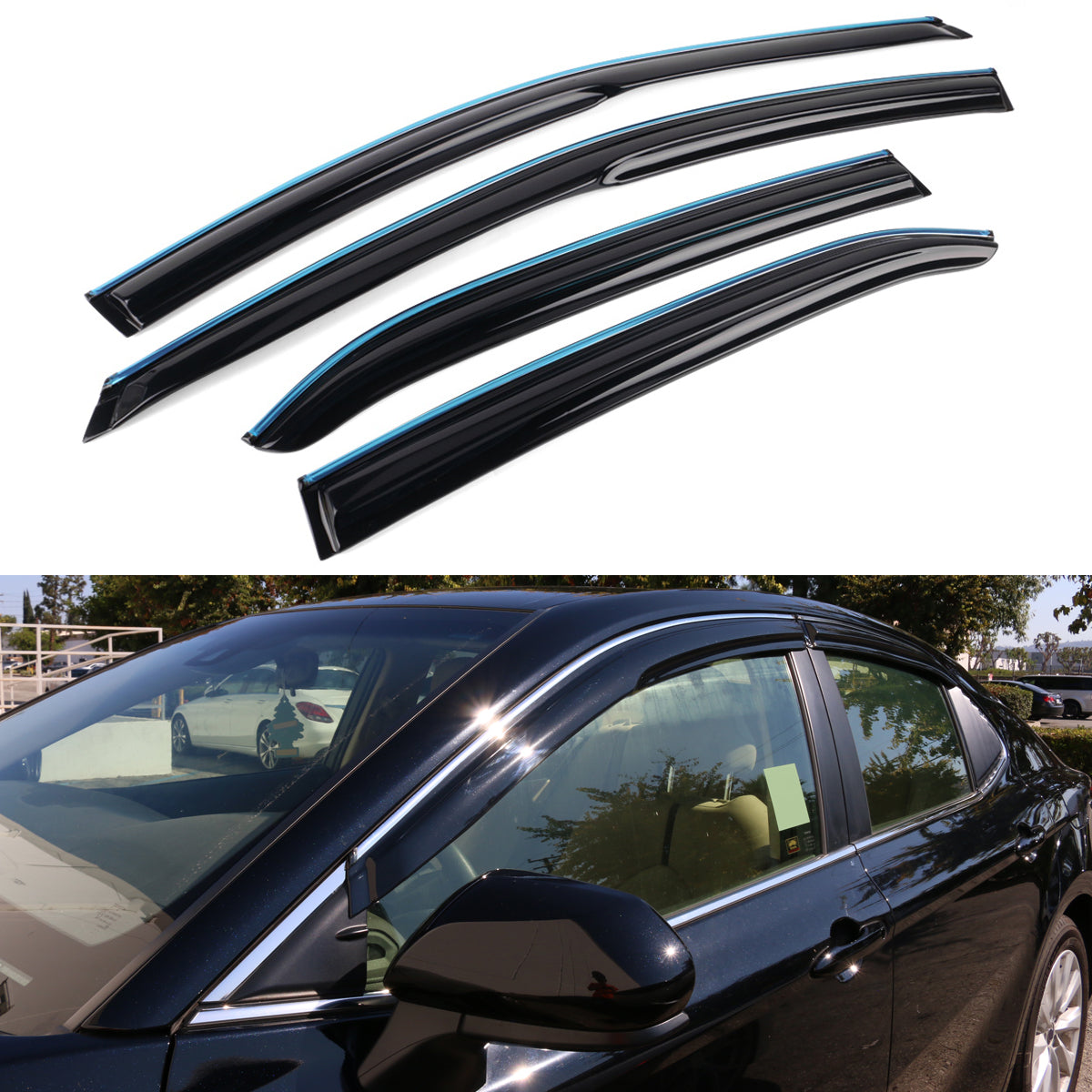 2018-2023 Toyota Camry Acrylic 4PC Window Visors Tape On Rain Guard