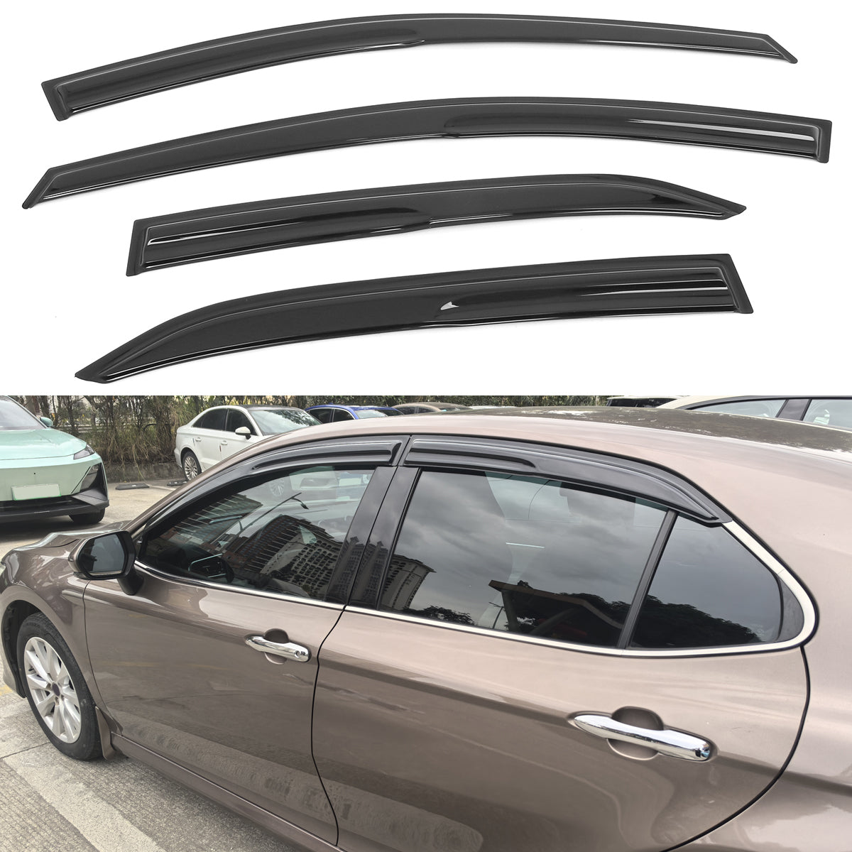 2018-2024 Toyota Camry Mugen V2 Style Tape on Window Visors Guards