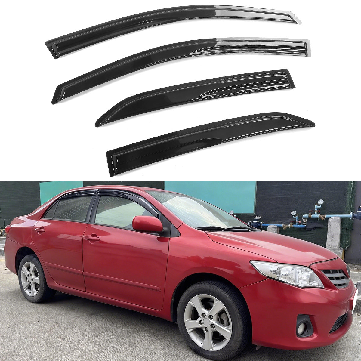 2009-2013 Toyota Corolla Mugen Style Smoke Window Visor Guard Acrylic