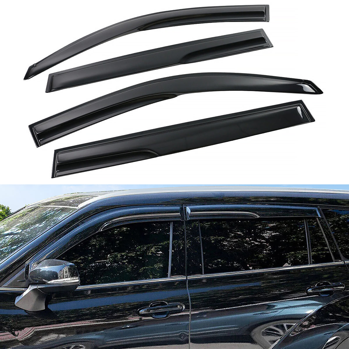2008-2013 Toyota Highlander Mugen Smoke/Tinted Window Visors Acrylic