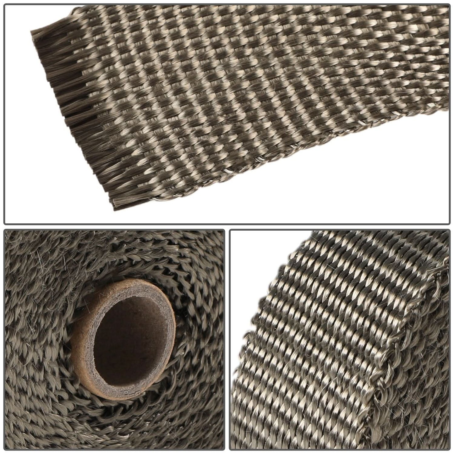 Titanium Type-1 Style Exhaust Heat Wrap 2" x 50' with Zip Ties