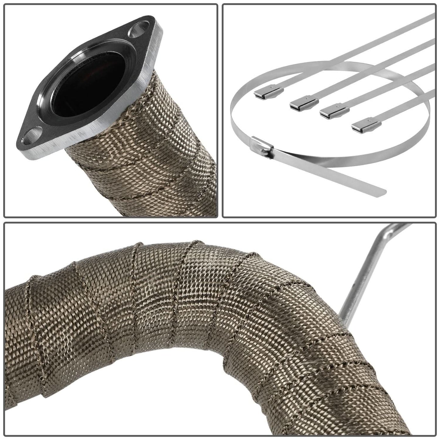 Titanium Type-1 Style Exhaust Heat Wrap 2" x 50' with Zip Ties