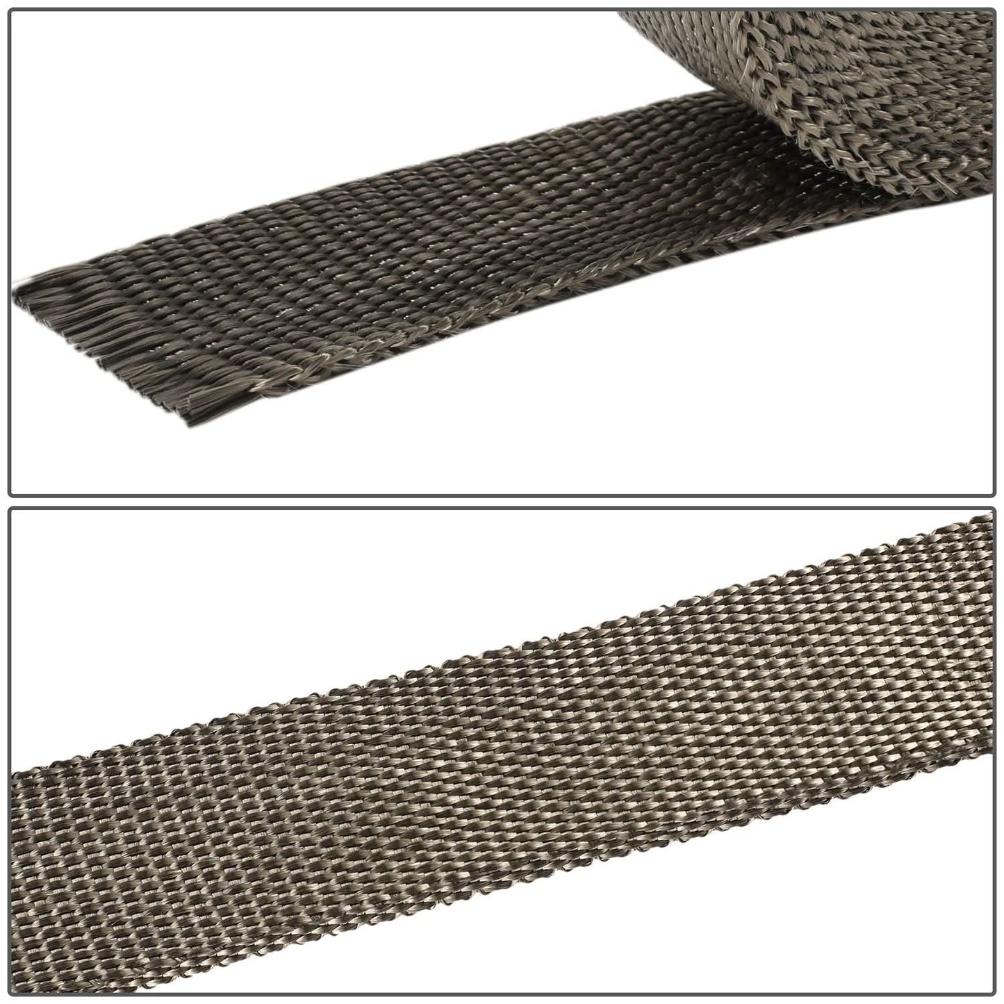 Type-2 Style Exhaust Heat Wrap Titanium 2" x 50' with Zip Ties