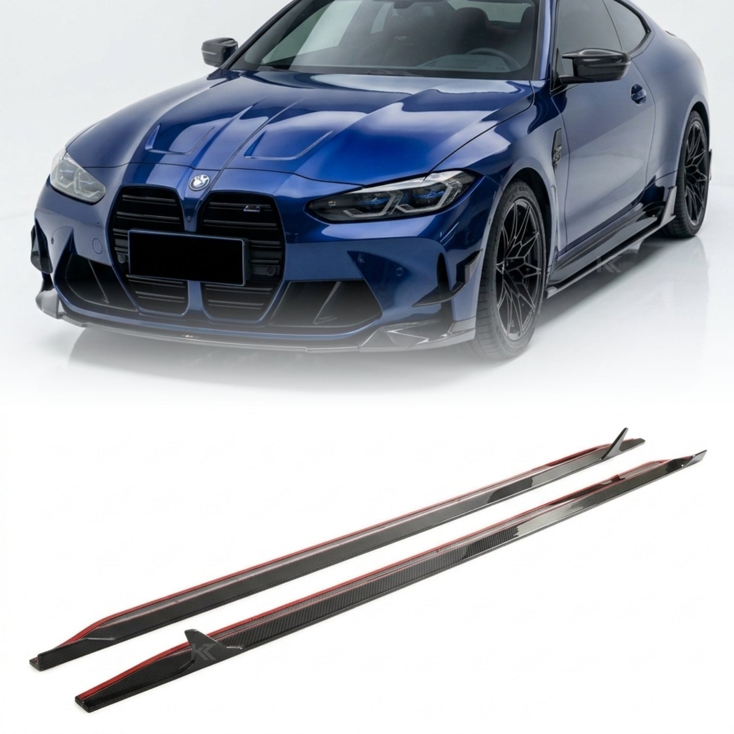 2021–2024 BMW M3 G80 / M4 G82 / G83 Side Skirt Extensions – Pre-Preg Dry Carbon Fiber