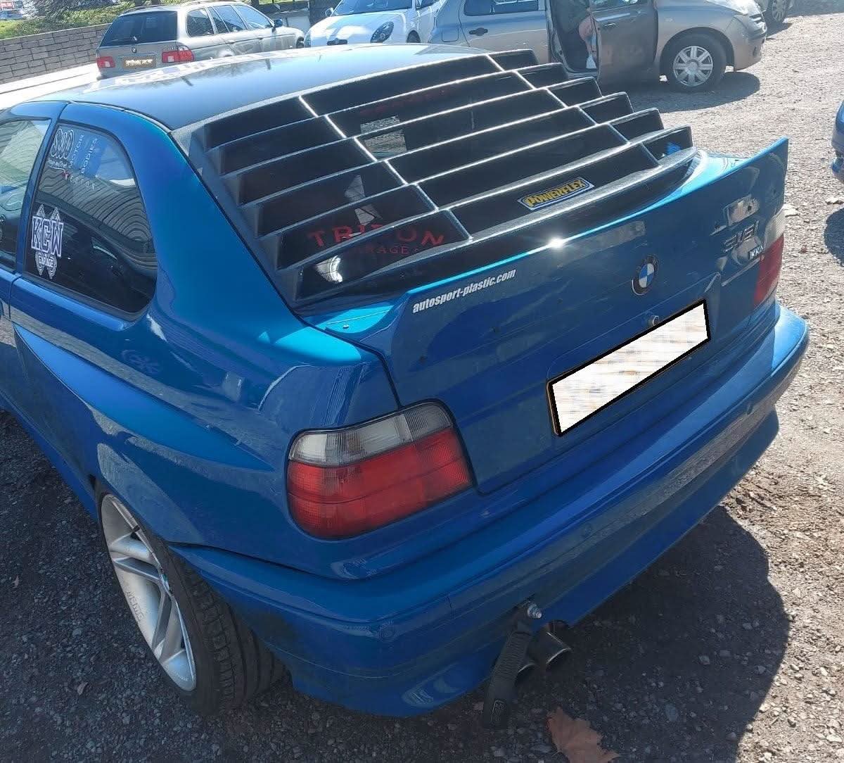 BMW E36 Compact Series 3 Black Back Windshield Louvers (1992 - 1999)