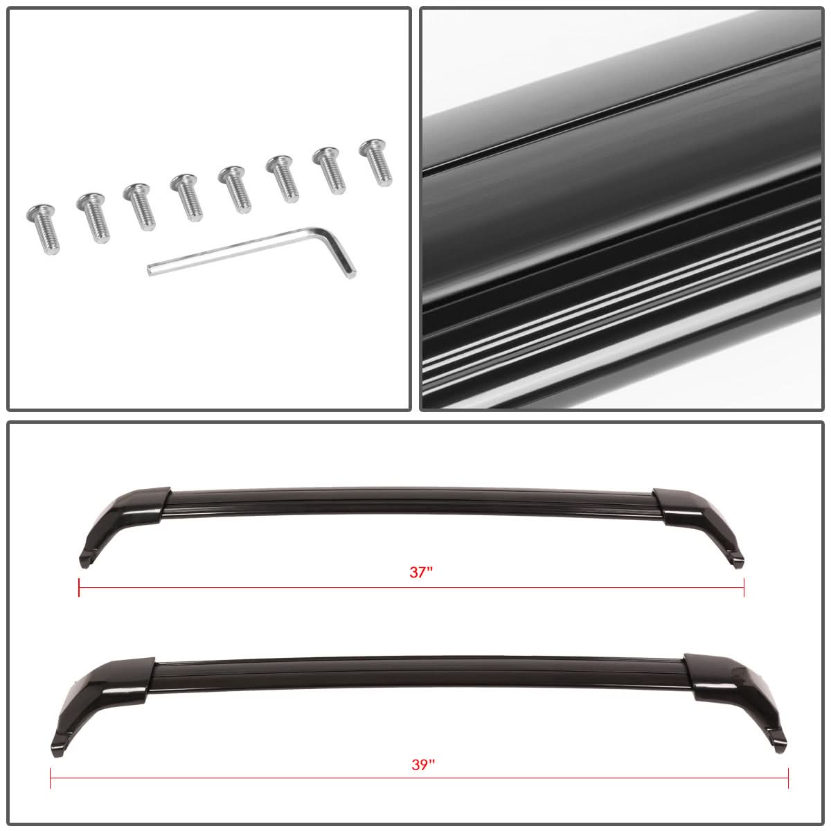 17-20 GMC Acadia Roof Rack Cross Bar - Black