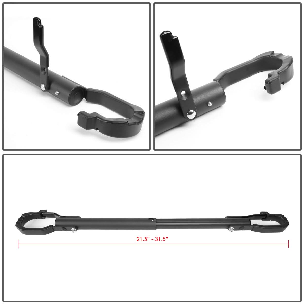 Adjustable Bicycle Tube Top Adapter - 60-80CM Rear Black