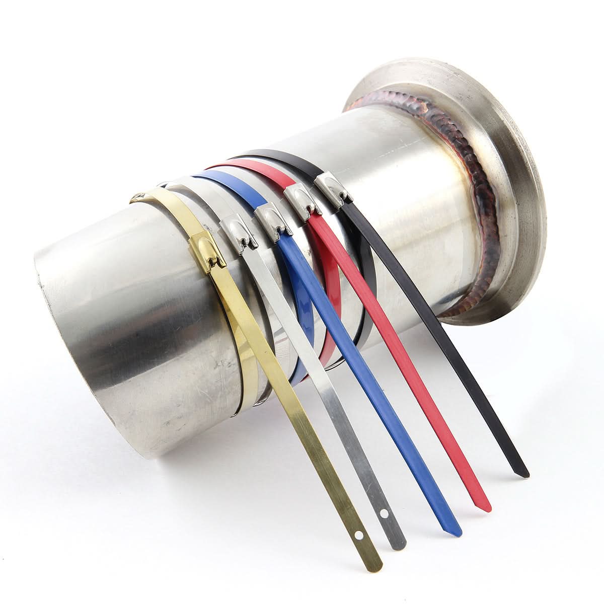 Zip Tie Kit for Heat Wrap - Stainless Steel - 12" 5mm - 5pc Blue