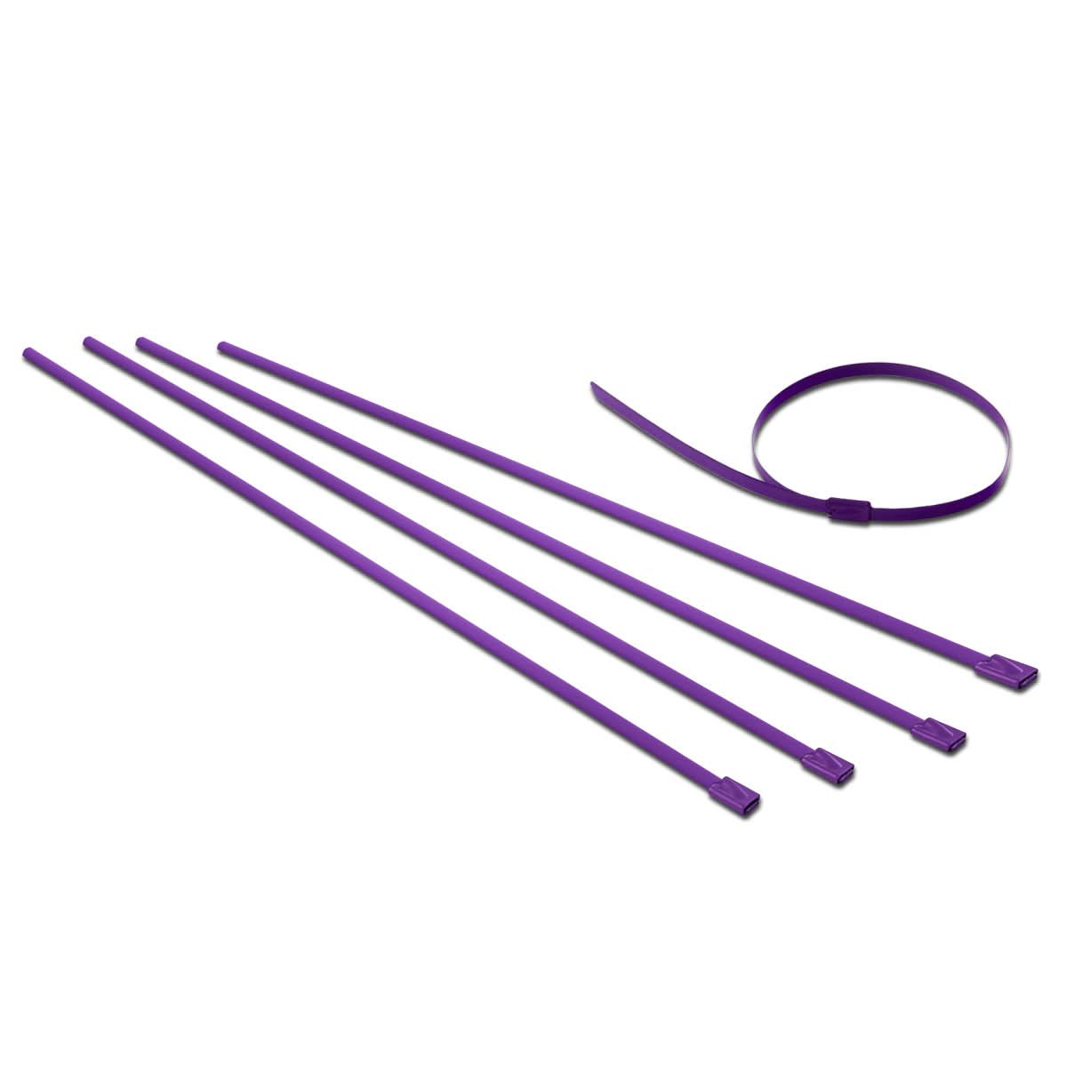 Zip Tie Kit for Heat Wrap - Stainless Steel - 12" - 5mm - 5pc - Purple