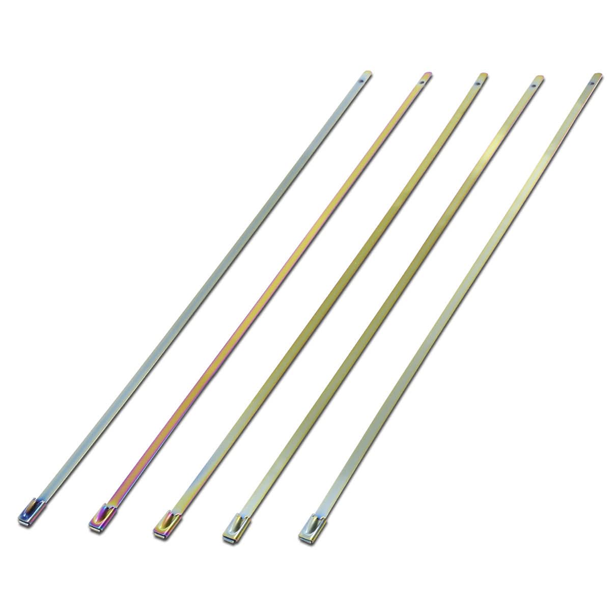 Zip Tie Kit for Heat Wrap Stainless Steel 12" 5mm Neochrome 5pc