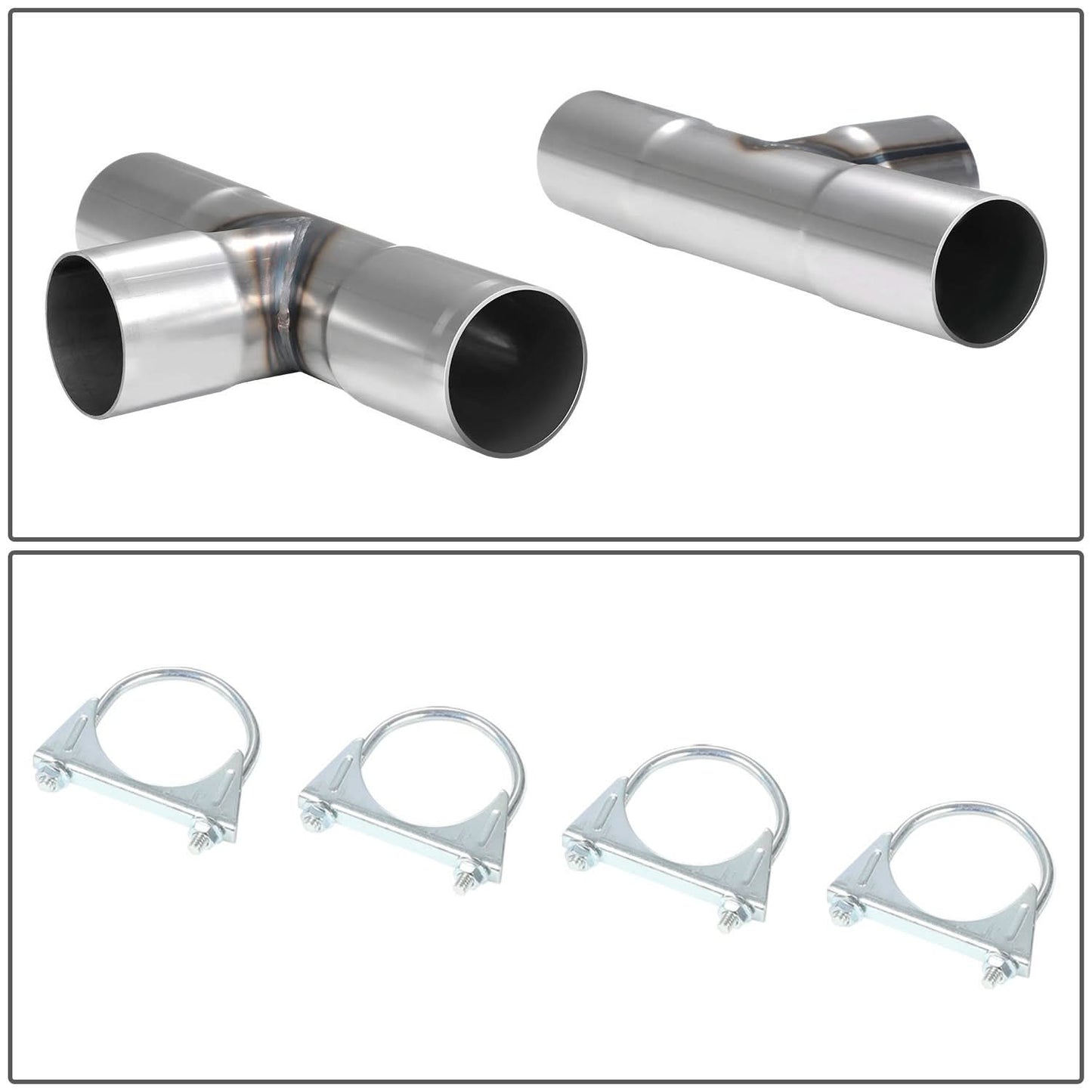 Universal Dual Exhaust Kit 16 Pipes U-Fit 2.5"-2.65" OD Mild Steel