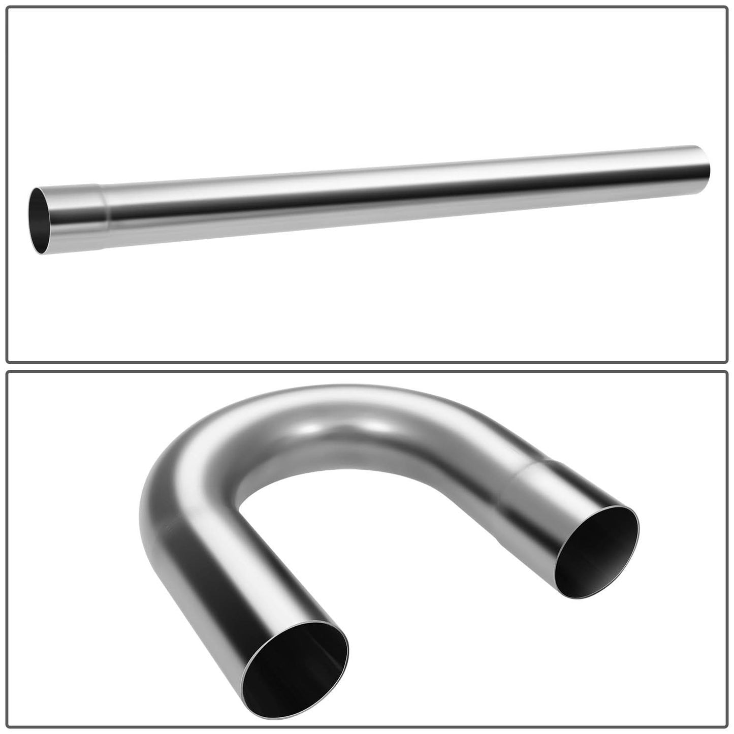 Universal 3.5" Exhaust Piping Kit - Mild Steel - 8 Piece Set