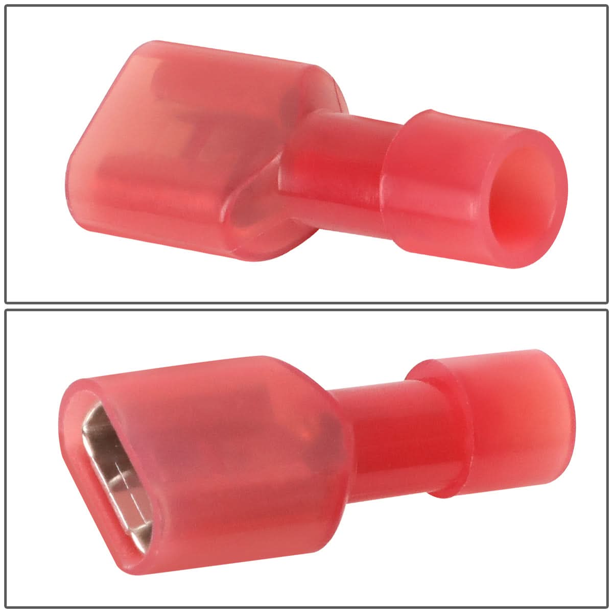 Female Spade Quick Disconnect Connectors 100PCS Crimp Style 1/4"