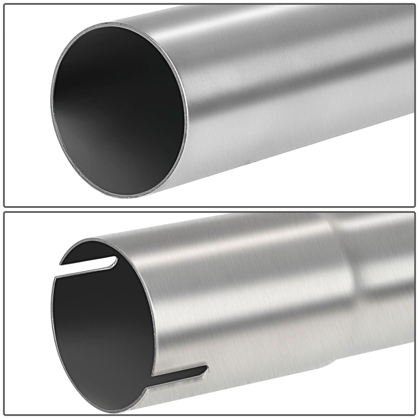 2" to 2.15" Flared Exhaust Pipe Tubing 18" Polished Stainless Steel