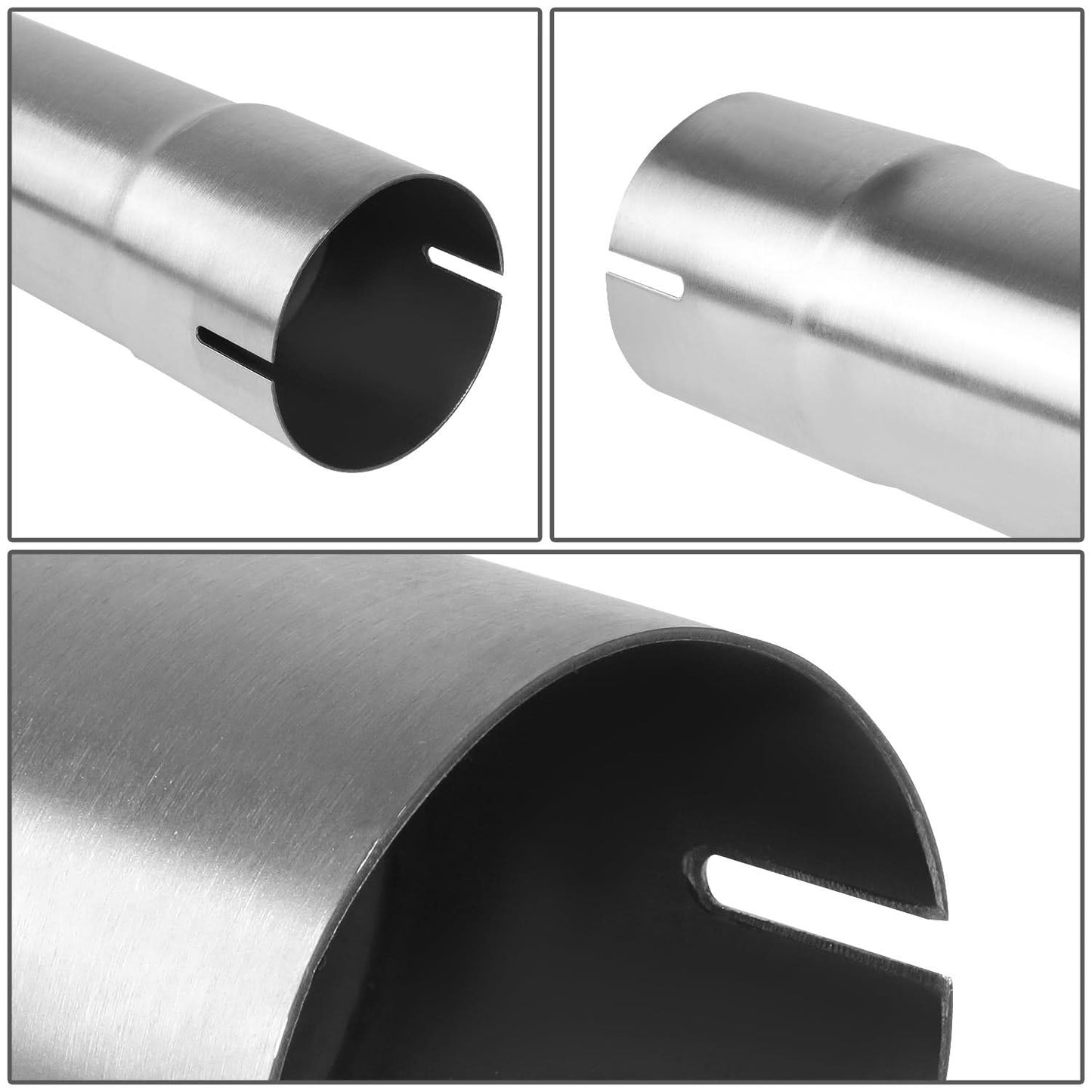 2.5" Flared Exhaust Pipe Tubing 18" Length 18 Gauge Stainless Steel