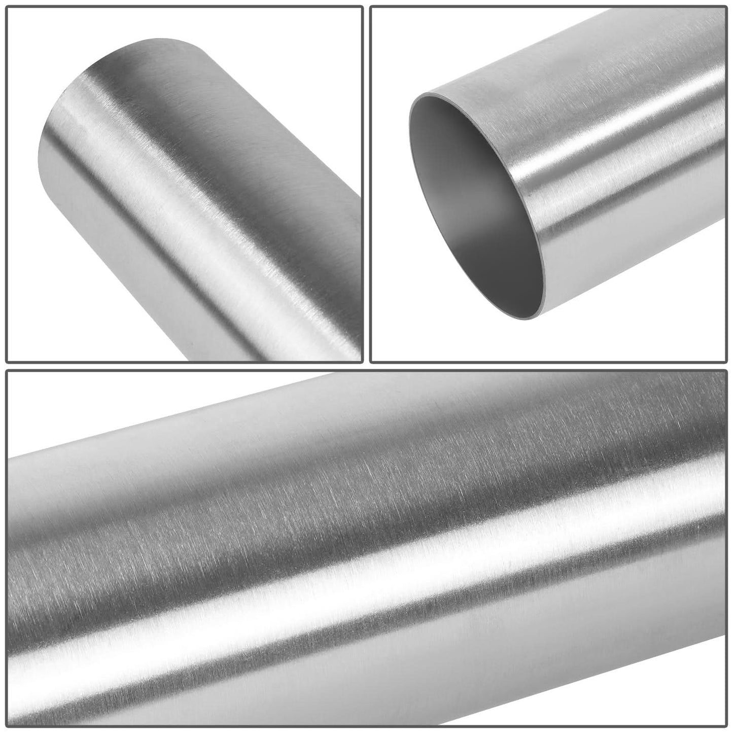 2.5" Flared Exhaust Pipe Tubing 18" Length 18 Gauge Stainless Steel