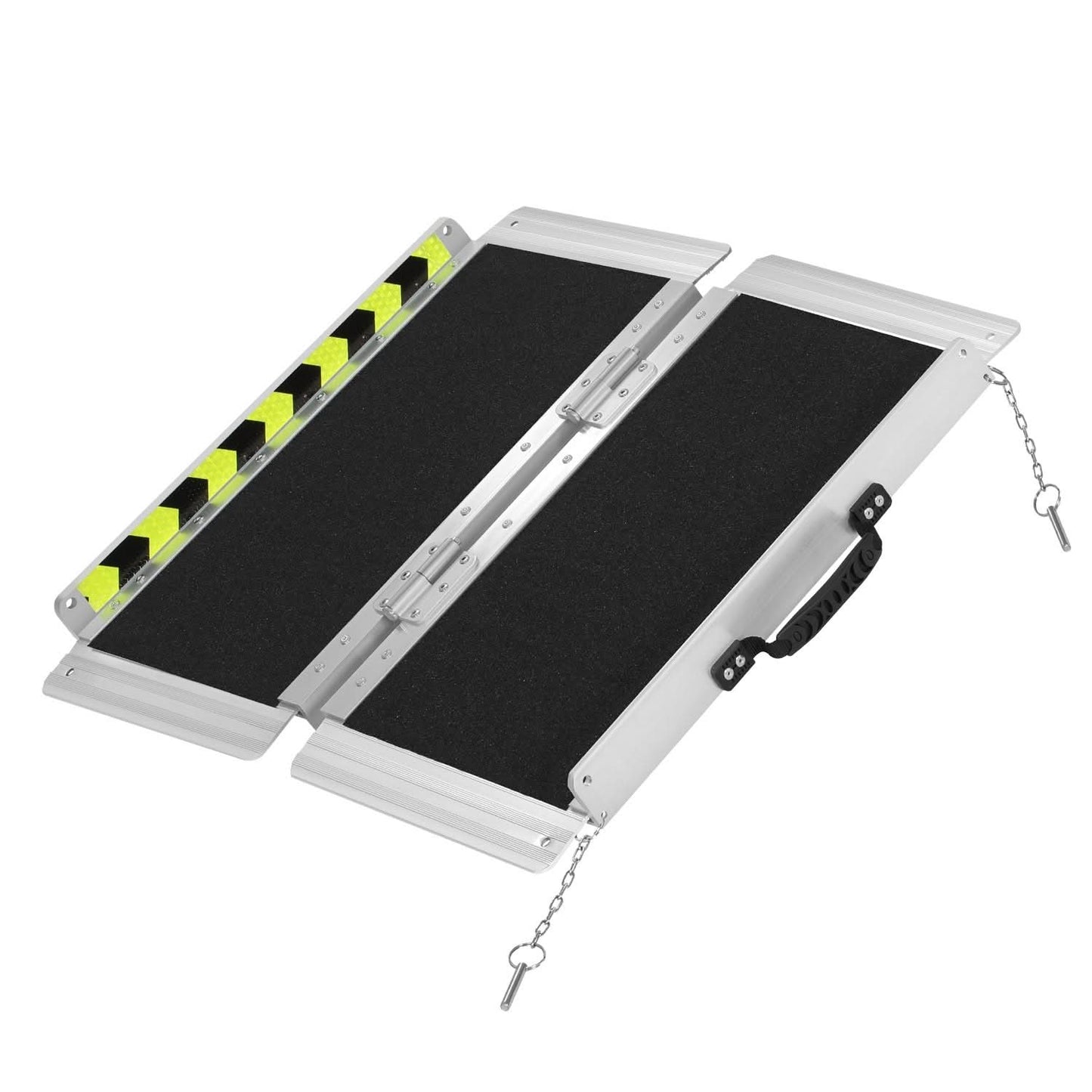 Wheelchair Ramp Aluminum 29" W x 2' L x 2" H Extended Metallic Black