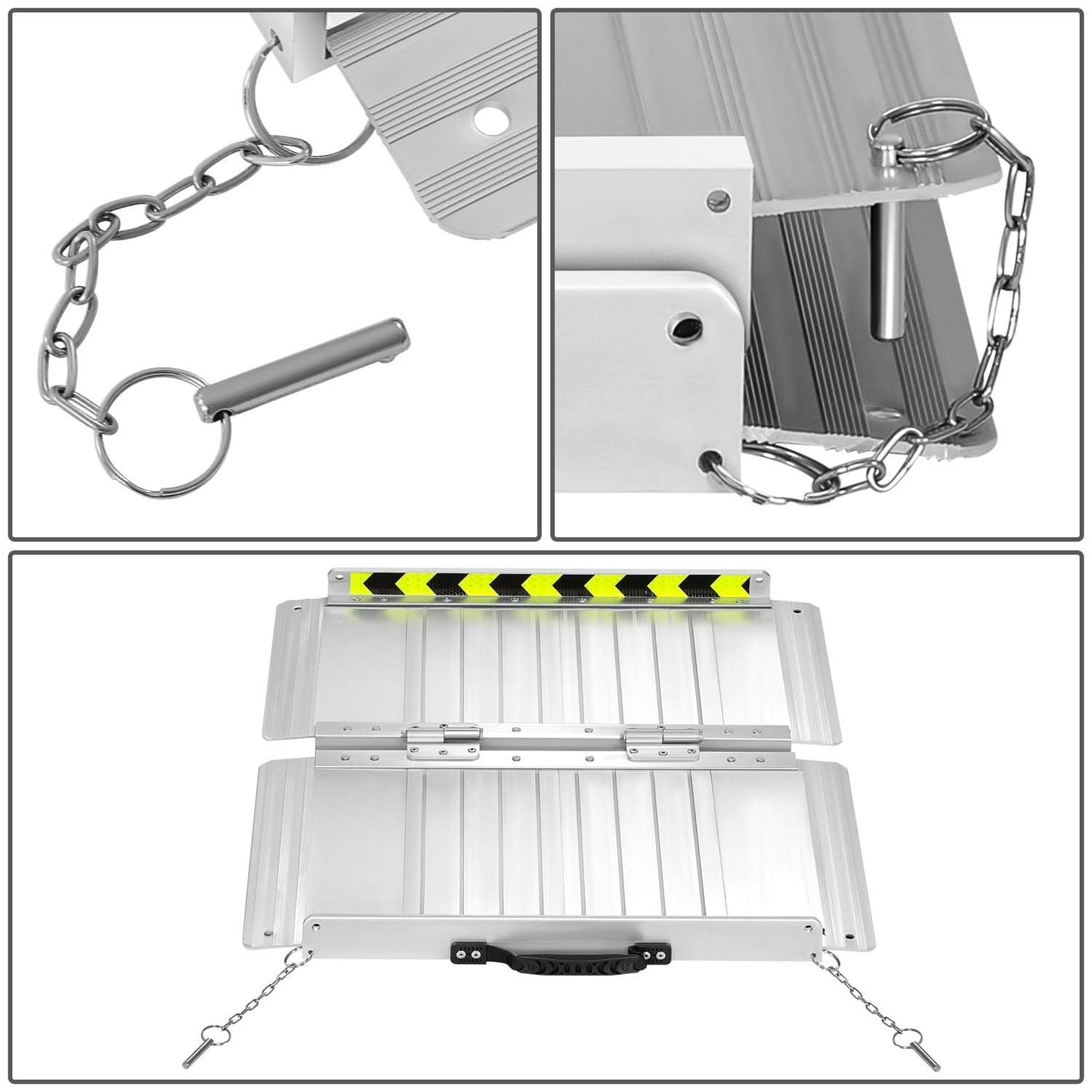29" W x 2' L Aluminum Wheelchair Loading Ramp - Silver