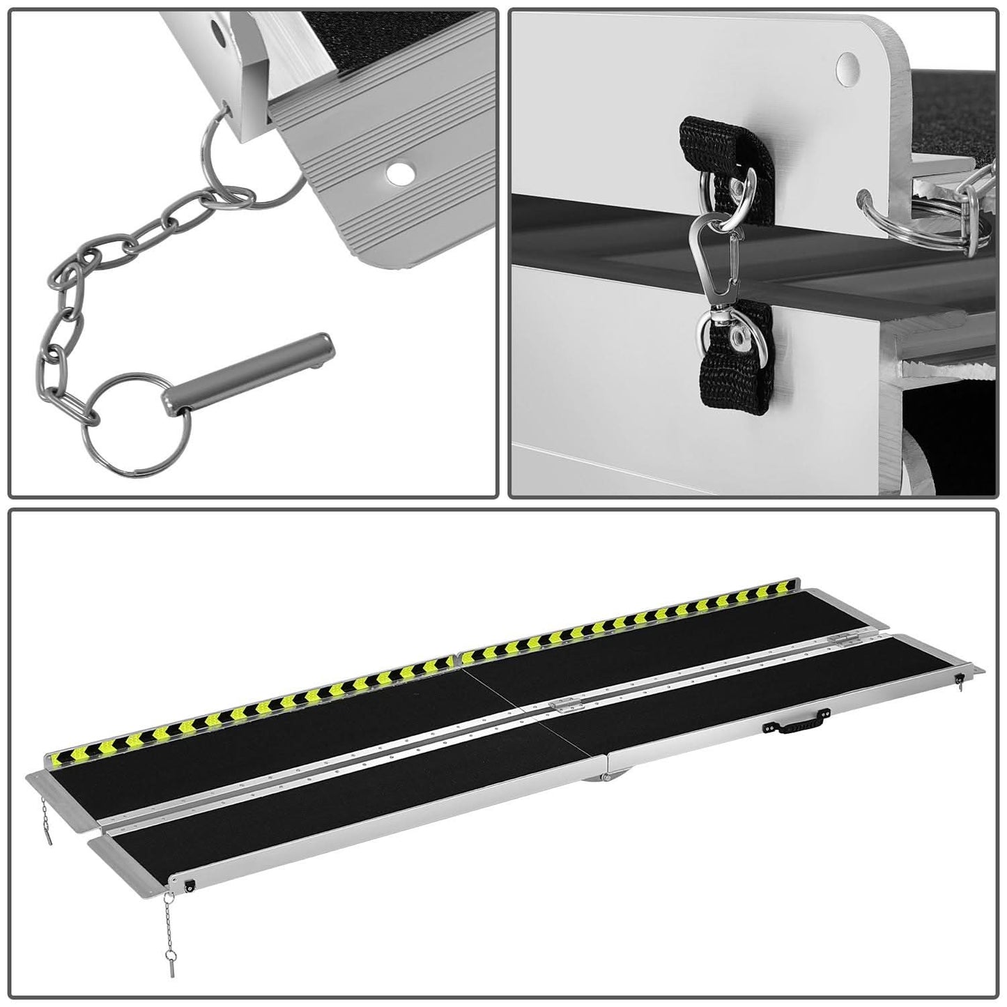 Aluminum Wheelchair Ramp 29" W x 7' L x 2" H - Metallic Black