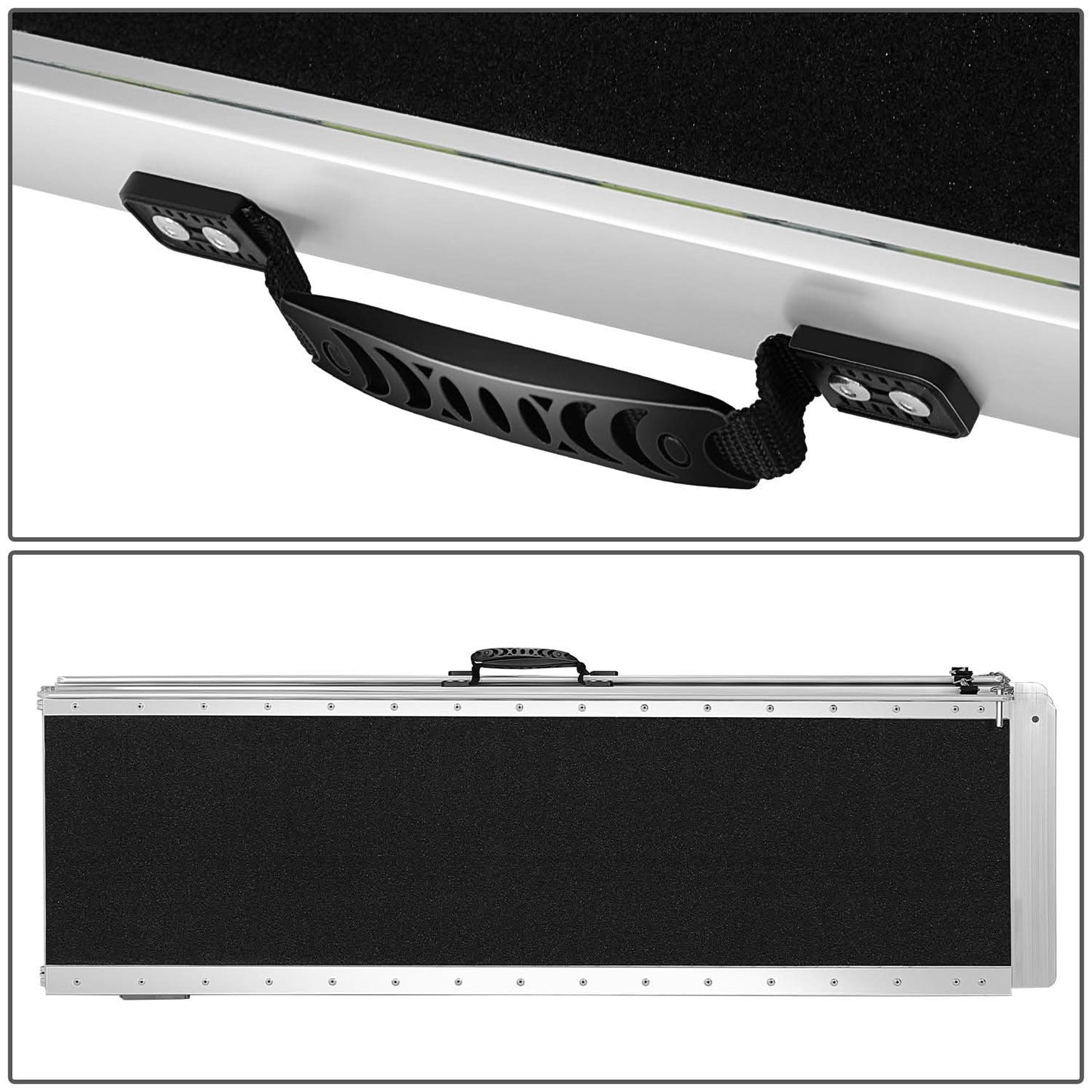 29" x 8' Aluminum Wheelchair Ramp - Metallic Black