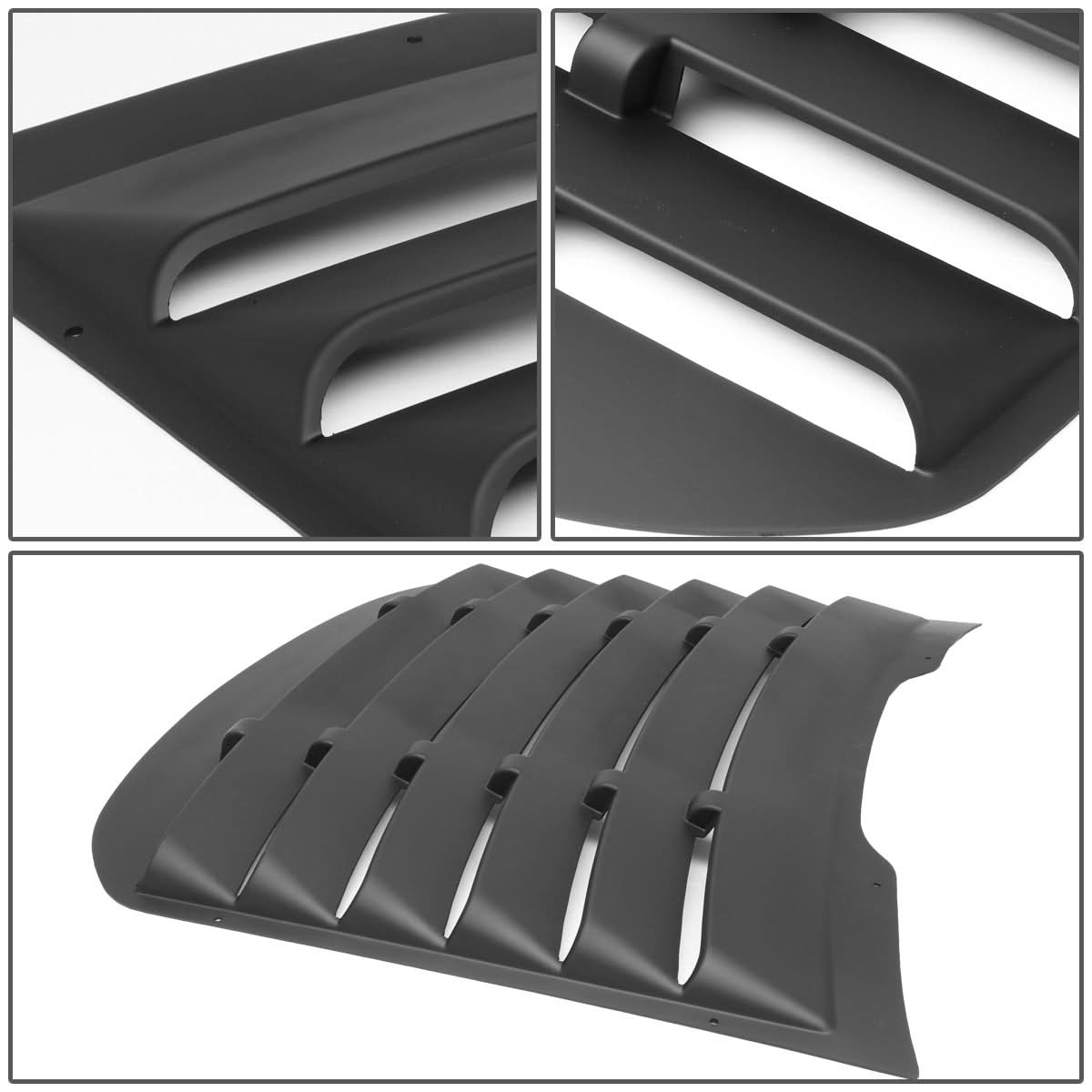 2015-2018 Ford Mustang Window Louver 3 Piece Kit - Black