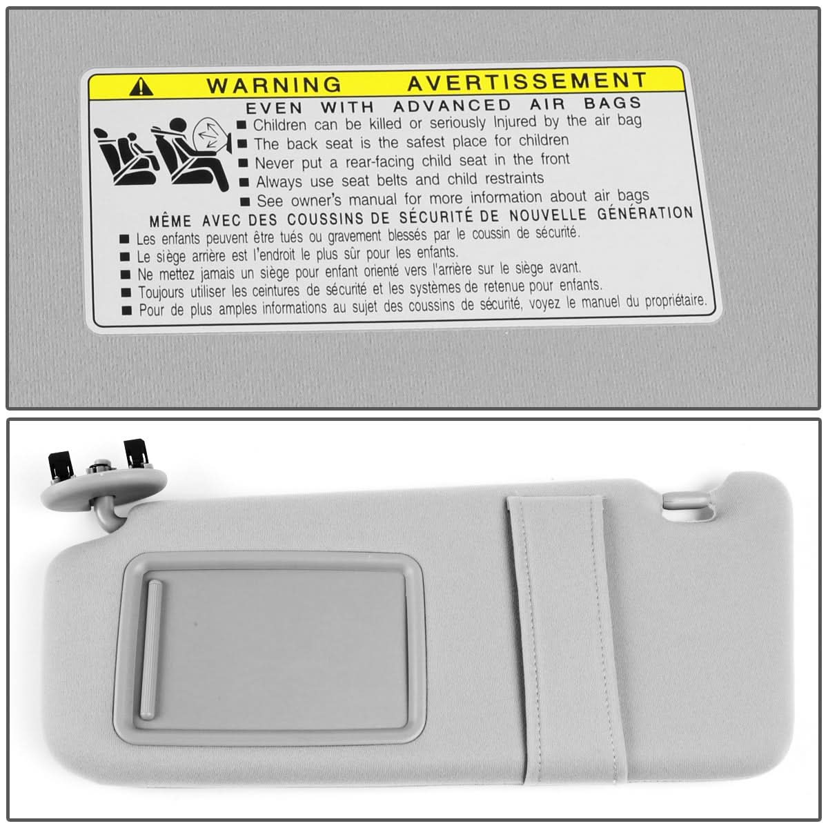 2007-2011 Toyota Camry Sun Visor - Driver Side Gray