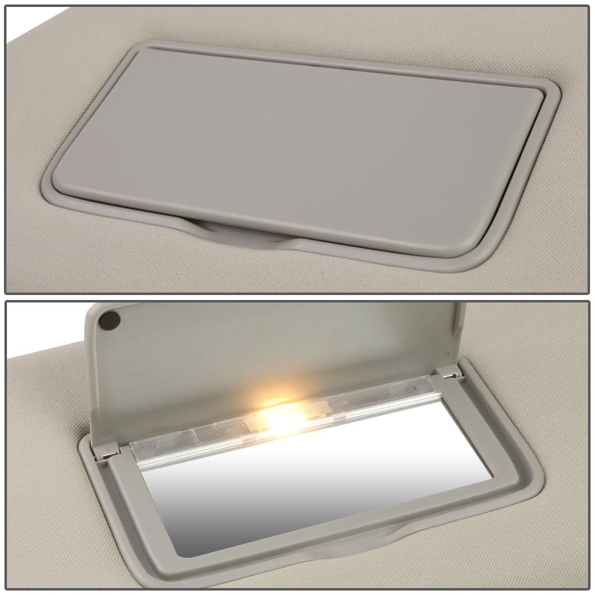 13-19 Nissan Pathfinder Sun Visor w/ Vanity Light Driver Side Gray