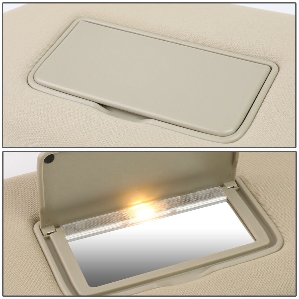 2013-2019 Nissan Pathfinder Sun Visor Driver Side Beige w/ Vanity Light