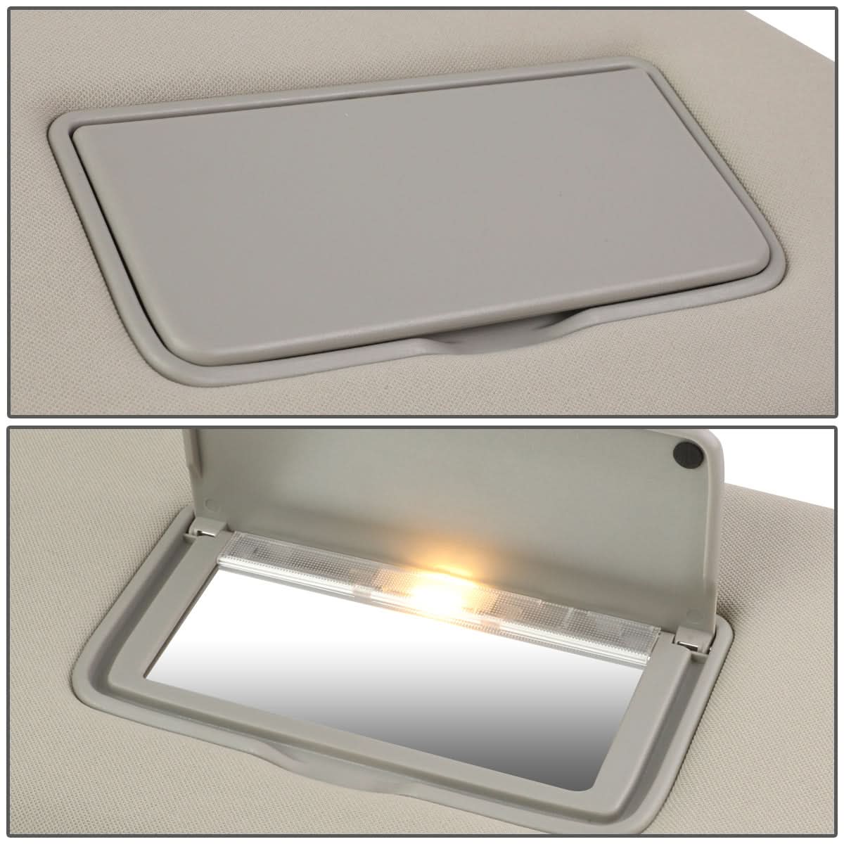 2013-2019 Nissan Pathfinder Gray Sun Visor w/ Vanity Light Passenger